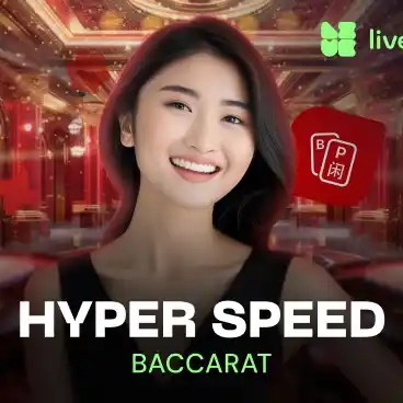 Hyper Speed Baccarat online game logo by Evolution on robocatcasinogr.gr